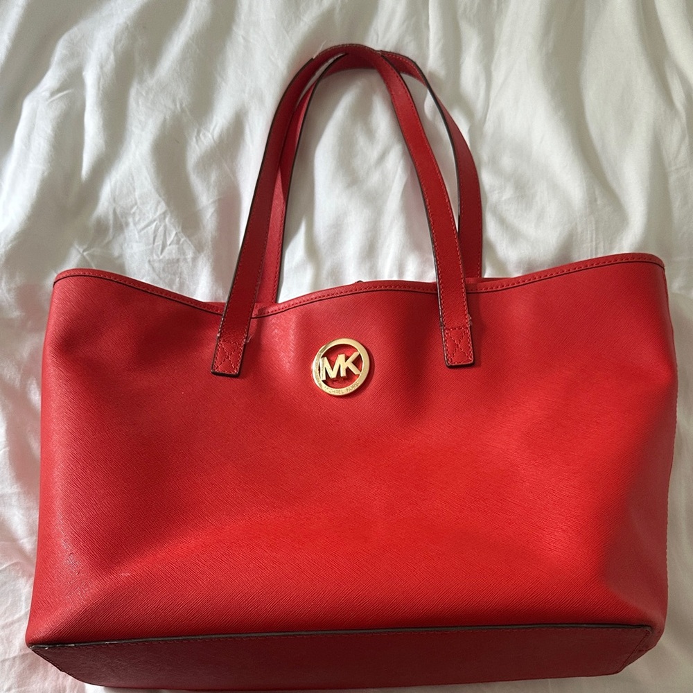Michael Kors Vibrant Persimmon Red Tote
